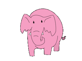 SenkiGirl happy pink animal elephant Sticker