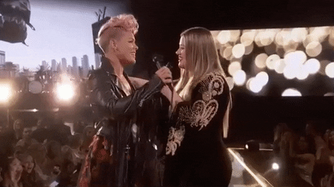 Kelly Clarkson Pink GIF by AMAs