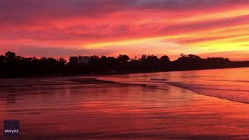 Brilliant Sunset Lights Up Sky Over Mindil Beach, Northern Territory