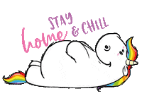 Rainbow Stay Home Sticker by Pummel & Friends