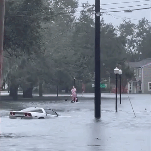 Orlando Paddleboarder Takes Advantage of Flooding