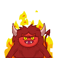 Angry Fire Sticker by The CakeMonster Official