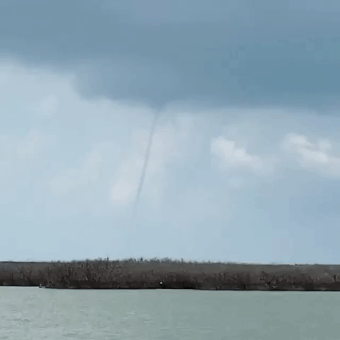 Towering Waterspout Spotted Twirling Near Corpus Christi, Texas
