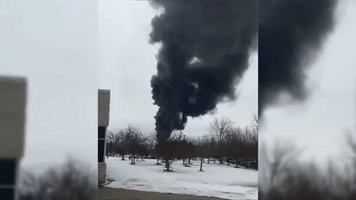 Factory Bursts Into Flames in Auburn Hills, Michigan