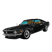 ribafuga car black race mustang Sticker