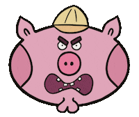 DoodleSwarm cartoon pink angry drawing Sticker