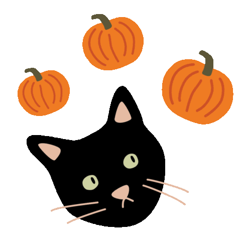 Cat Halloween Sticker by Julia Gluyas