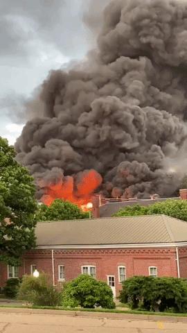 Large Smoke Plume Wafts From Chemical Plant Fire in Omaha