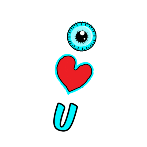 wu_cre8 love heart i love you eye Sticker