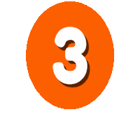 Orange Number Sticker