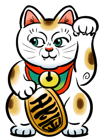 Cat Good Luck Sticker