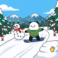 Snowboarding Snow Day GIF by Kanpai Pandas
