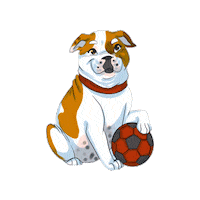 Soccer Bulldog Sticker by Addie - University of Redlands Mascot