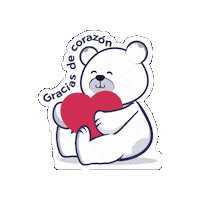 fcardioinfantil corazon gracias rojo oso Sticker