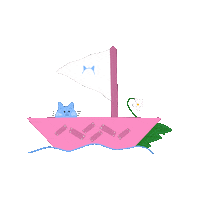 Drawmeo cat boat drawmeoo drawmeo Sticker