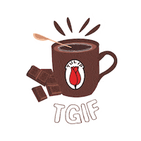 tulipchocolate tgif mug chocolate drink tulipchocolate Sticker