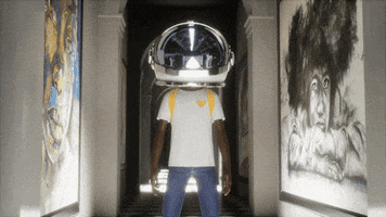 AkuDreams heart animation viral astronaut GIF