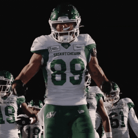 Green White Flex GIF by Saskatchewan Roughriders