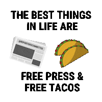 free press tacos Sticker by Reporters Committee for Freedom of the Press