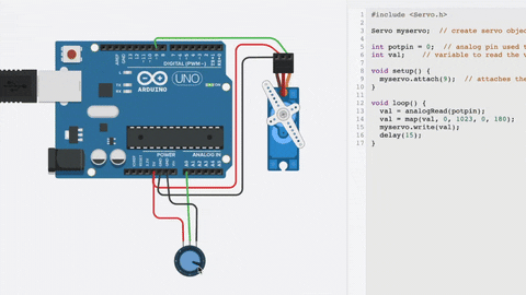 SemiconMedia giphyupload arduino tinkercad Servo GIF