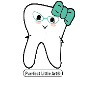 PurrfectLittleArtShop tooth dentistry dental art purrfect little art Sticker