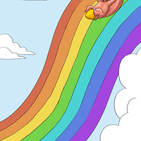 bubyspunk rainbow bear squirrel arcobaleno GIF