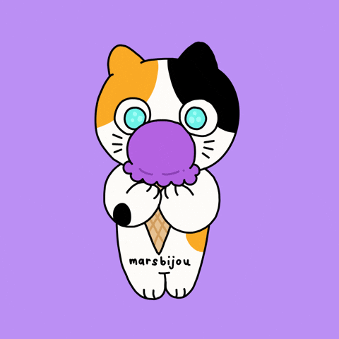 Calico Cat Icecream GIF