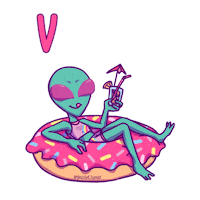 pastellunamc summer pink alien verano Sticker