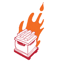 Flame Sizzling Sticker by Gyukatsu Boracay