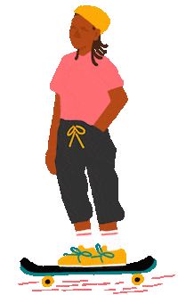 Black Girl Skateboarding Sticker by Ari Bennett