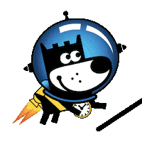 Dog In Space Sticker Sticker by GOOD PUPPY