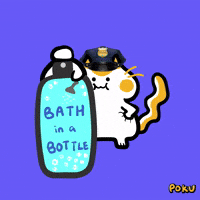 Police Bath GIF by Poku Meow