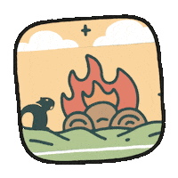 Campfire Camping Sticker by Bevernl