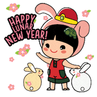 Happy New Year Bunny Sticker by Ang Ku Kueh Girl and Friends