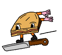 Surfing Knife Sticker by panika.xyz