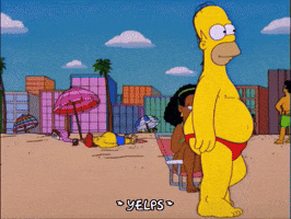 homer simpson beach GIF