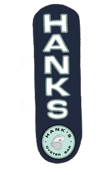 hanksoyster seafood neon sign hanks the wharf Sticker