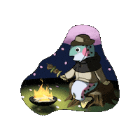 shimizukouen bbq sakura bonfire hanami Sticker