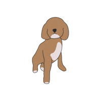 gaiaetcie dog puppy doodle minimal Sticker