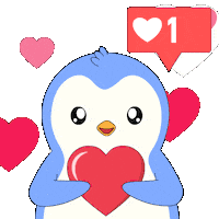 Love You Hearts Sticker by Pudgy Penguins