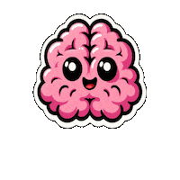 Brain Cute Eyes Sticker by Bel Diniz