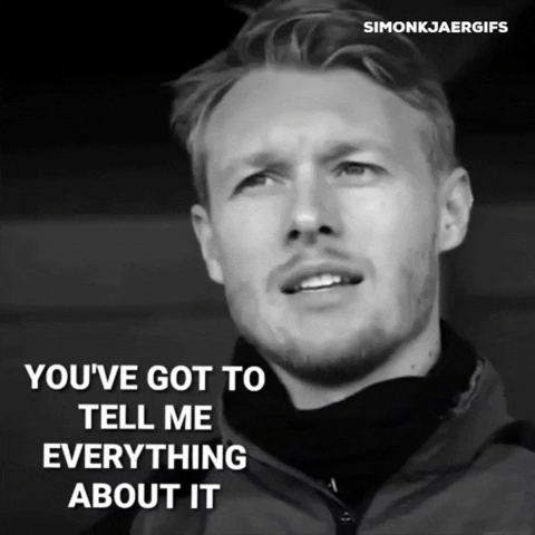 simonkjaergifs giphygifmaker tell me tell me everything kjaer GIF