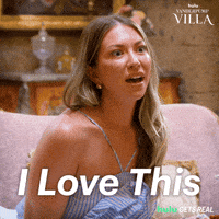 Sponsored gif. Reality star Stassi Schroeder from the reality show “Vanderpump Villa” sits on a couch and says, “I love this.” Text in front of her reads, “I love this.”