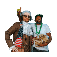 Posing Founding Father Sticker