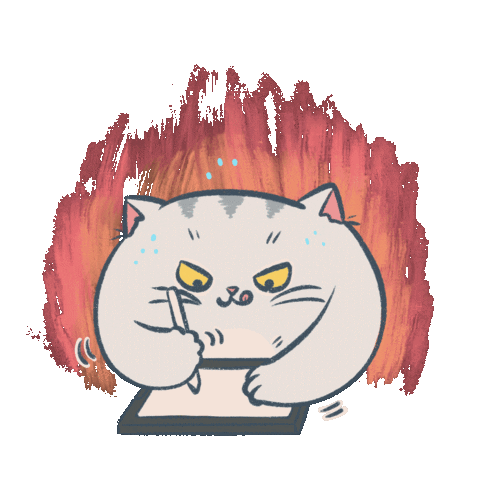 konjoneko giphyupload cute cat 努力 畫畫 Sticker