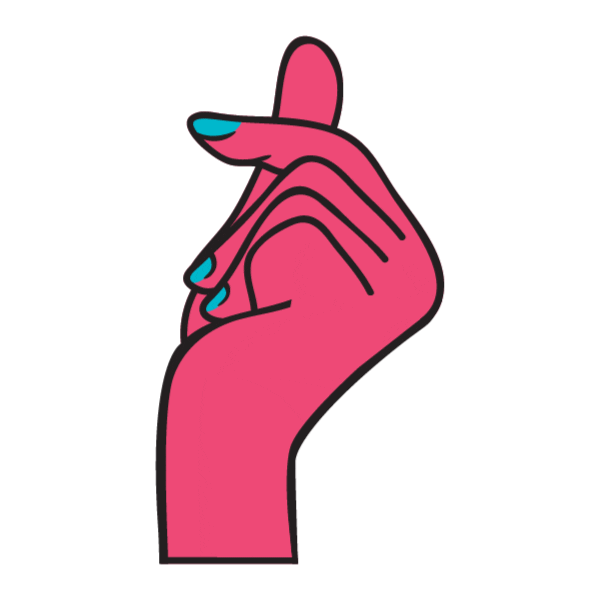 GoldenScent giphyupload heart pink hand Sticker