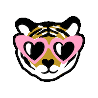 oshkoshkids love heart sunglasses tiger Sticker