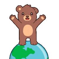 Teddy Bear Earth Sticker by BEARISH