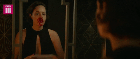 phoebe waller-bridge nosebleed GIF by BBC Three