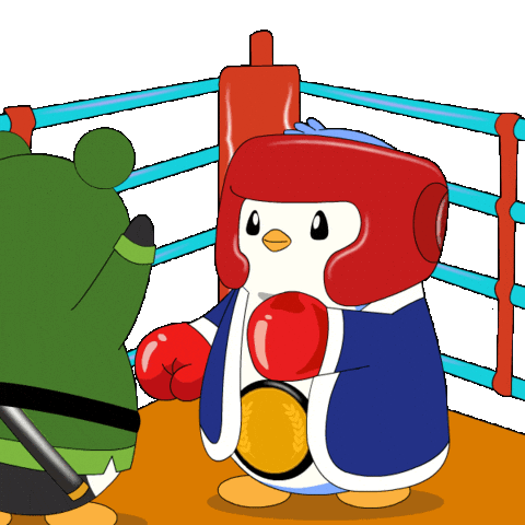 Fight Finish Him Sticker by Pudgy Penguins